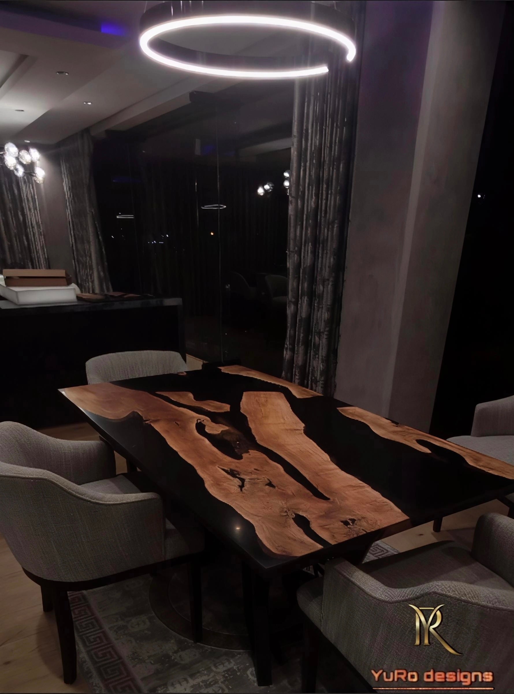 epoxy river dining table
